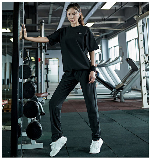 Summer Women's Running Hot Sweat T-shirt Pants Sauna Suits