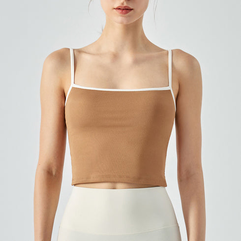 Summer Women's Running Sports Tank with Bra Pads