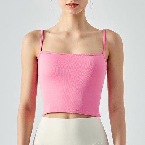 Summer Women's Running Sports Tank with Bra Pads