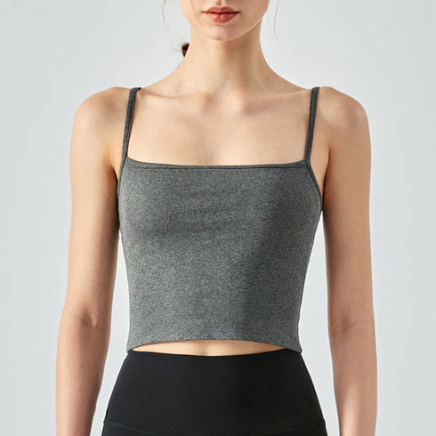 Summer Women's Running Sports Tank with Bra Pads