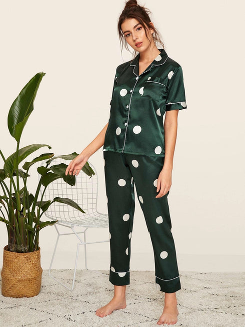 Summer Women's Short Tops Sleepwear Loungewear Pant Pajama Sets