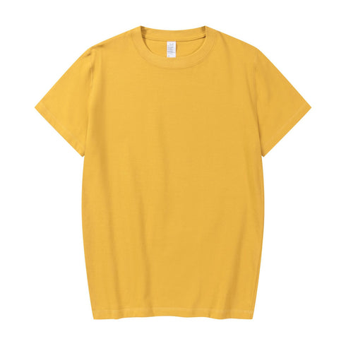 Thicken Plain T-Shirt Basic Short Sleeve Unisex Tops