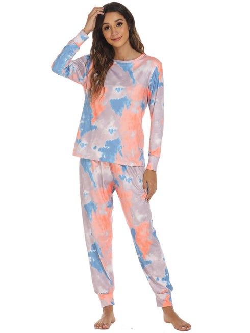 Tie-dye Print Sleepwear Women's Loungewear Pajama Sets