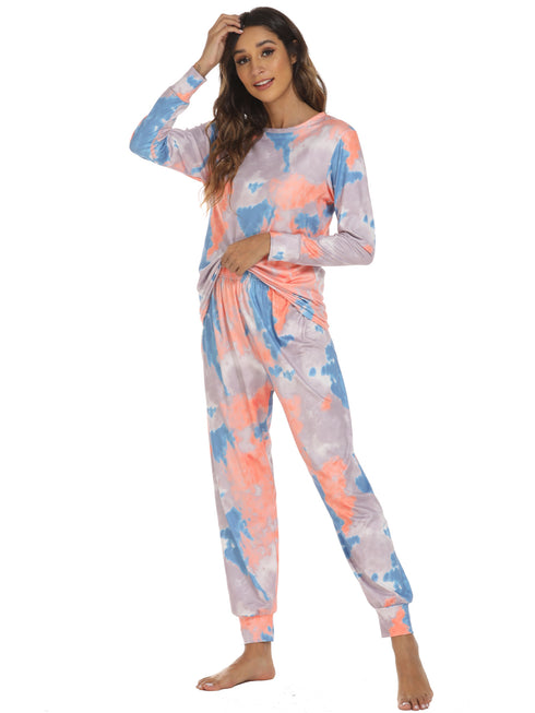 Tie-dye Print Sleepwear Women's Loungewear Pajama Sets