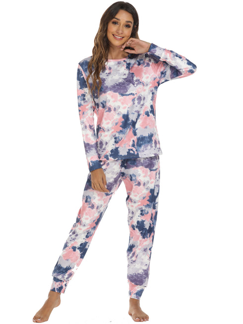 Tie-dye Print Sleepwear Women's Loungewear Pajama Sets