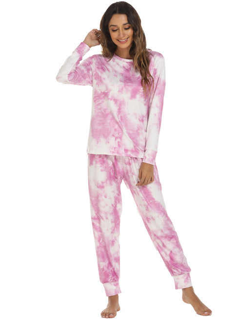 Tie-dye Print Sleepwear Women's Loungewear Pajama Sets