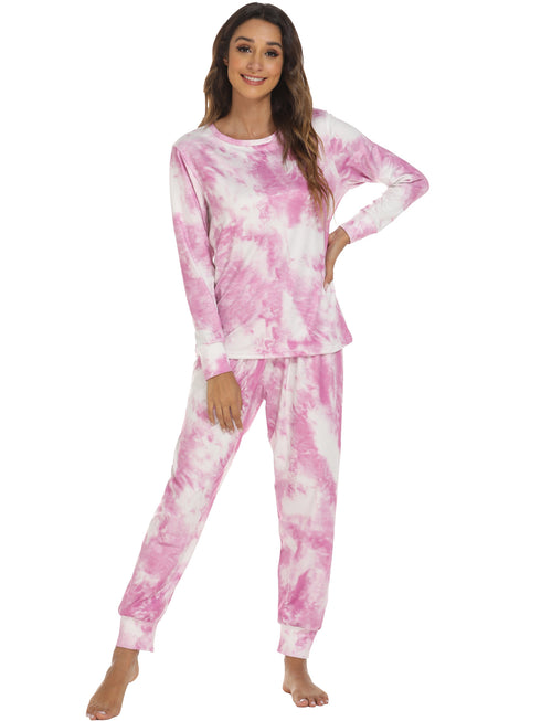 Tie-dye Print Sleepwear Women's Loungewear Pajama Sets