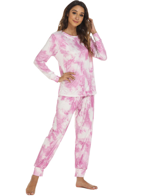 Tie-dye Print Sleepwear Women's Loungewear Pajama Sets