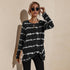 Tie-dye Stripes Round Collar Top Pullover T-shirt Women's Tops