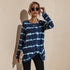 Tie-dye Stripes Round Collar Top Pullover T-shirt Women's Tops