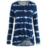 Tie-dye Stripes Round Collar Top Pullover T-shirt Women's Tops