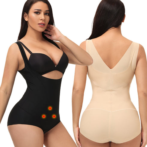 Traceless Stretchy Women's Tummy Control Open Bust Bodysuit