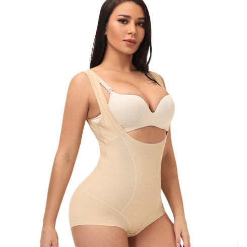 Traceless Stretchy Women's Tummy Control Open Bust Bodysuit