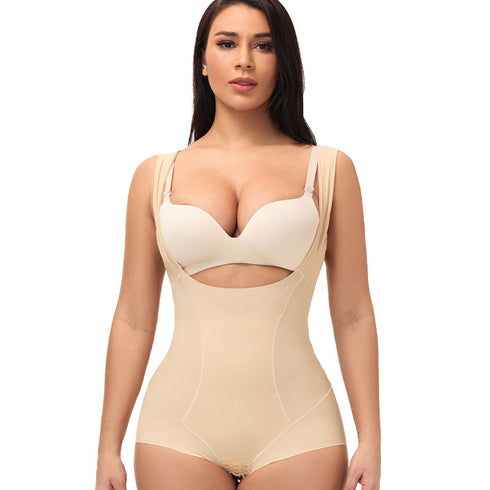 Traceless Stretchy Women's Tummy Control Open Bust Bodysuit