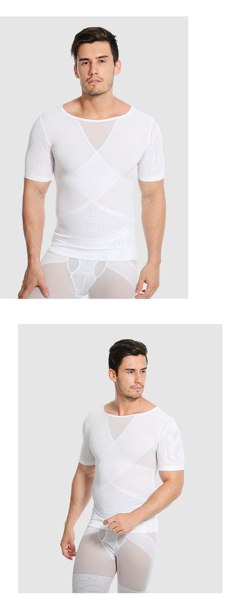 Tummy Thermal Compression Short Sleeve Shapewear for Men
