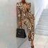 Two Piece Outfits Women's Leopard Printed Suit Pants