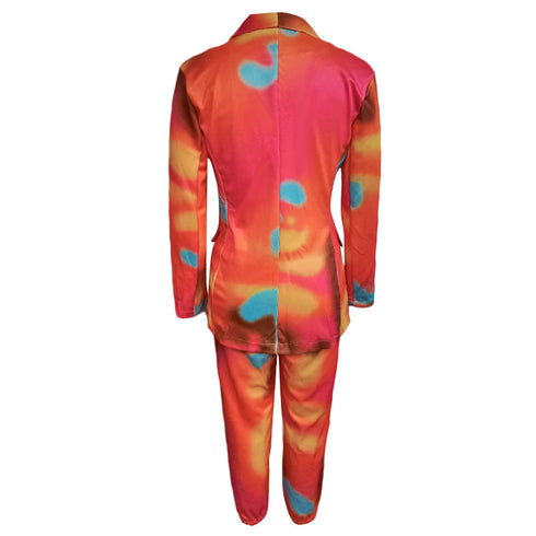 Two Piece Outfits Women's Leopard Printed Suit Pants