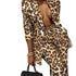 Two Piece Outfits Women's Leopard Printed Suit Pants