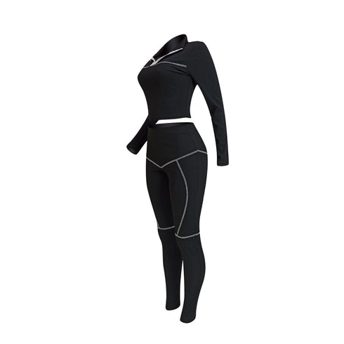 Two Piece Outfits Women's Top Pant Workout Sets