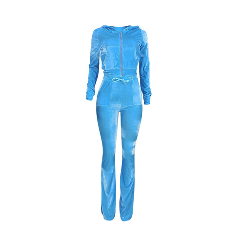 Two Piece Outfits for Women Velour Tracksuits Set