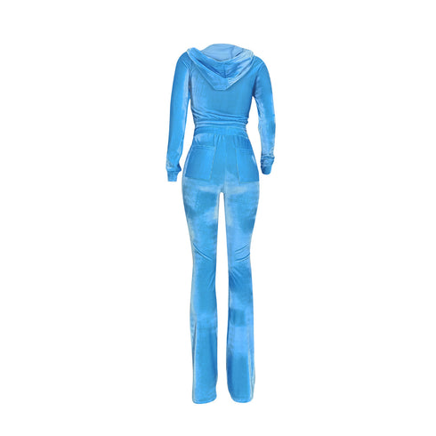 Two Piece Outfits for Women Velour Tracksuits Set