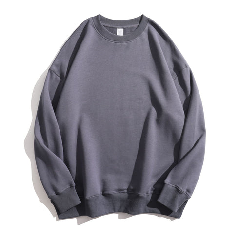 Unisex Casual Pullover Solid Sweatshirt for Logo Print