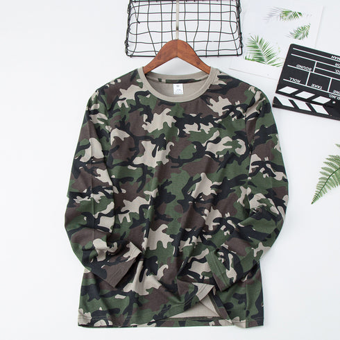 Unisex Long Sleeve Camouflage Plus Size Sweatshirts