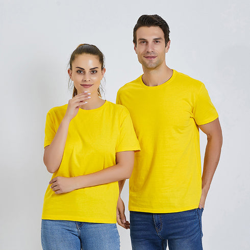 Unisex Short Sleeve Solid Crew Neck T-Shirt