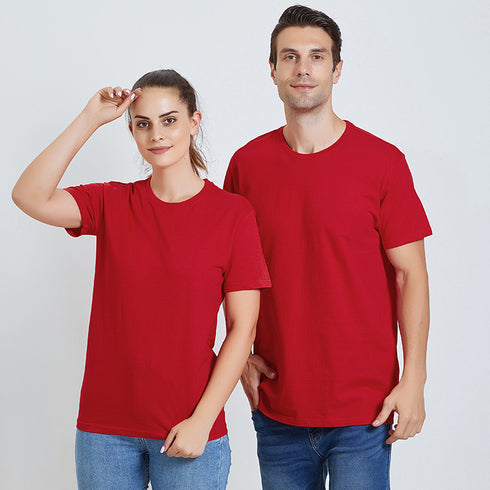 Unisex Short Sleeve Solid Crew Neck T-Shirt