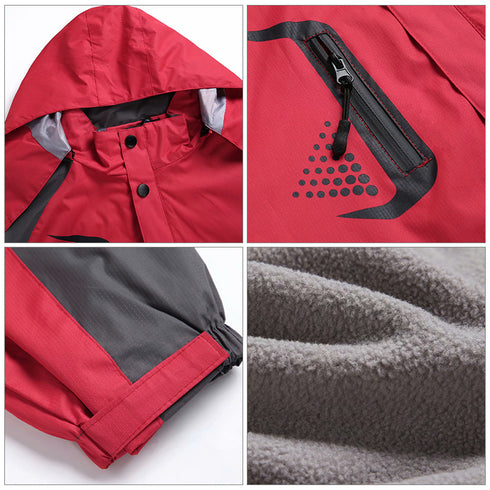 Unisex Ski Snow Fleece Plus Size Jacket with Hood for Custom Logo