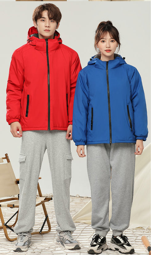 Unisex Warm Fleece Insulated Hiking Plus Size Jacket