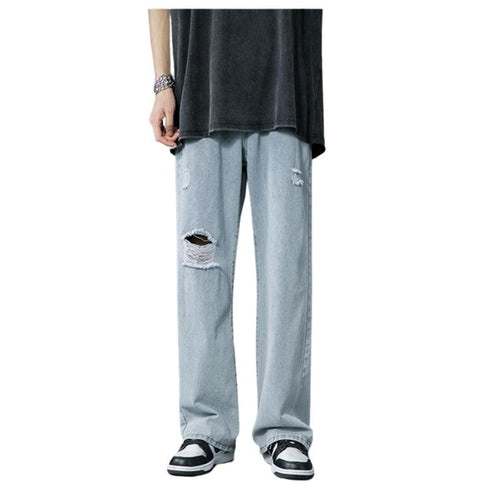 Men's Relaxed Ripped Hole Loose Fashion Jeans