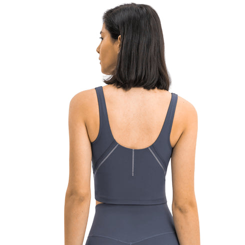 Women's Sports Fitness Running Yoga Crop Tank with Pads