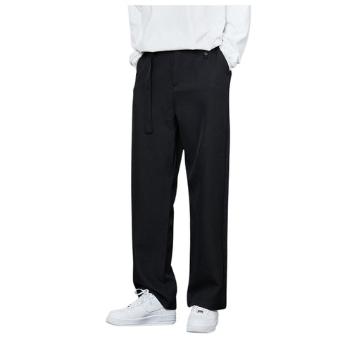 Mens Fashion Loose Casual Plus Size Flat-Front Dress Pants