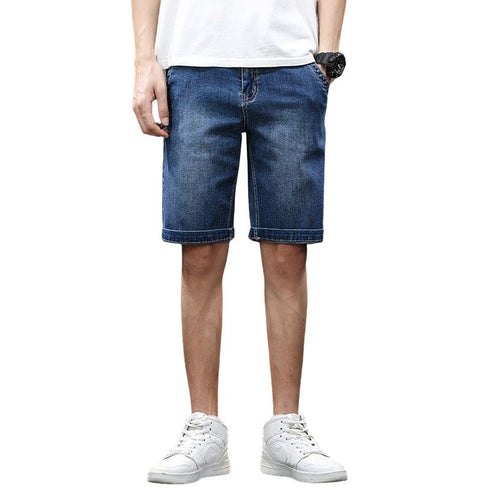 Fashion Simple Loose Plus Size Mid Waisted Men's Jean Shorts
