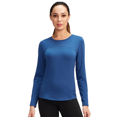 Winter Women's Yoga Fitness Running Long Sleeve Stretchy Shirt