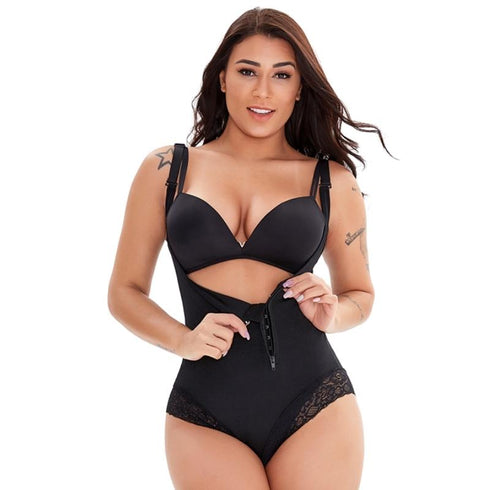 Lace Women's Butt Lifter Side Zip Latex Body Shaper