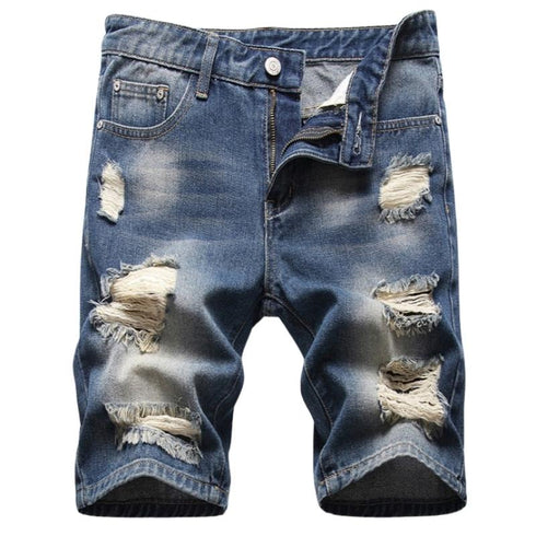 Fashion Men's Jean Shorts Mid Waisted Men's Ripped Jeans Shorts