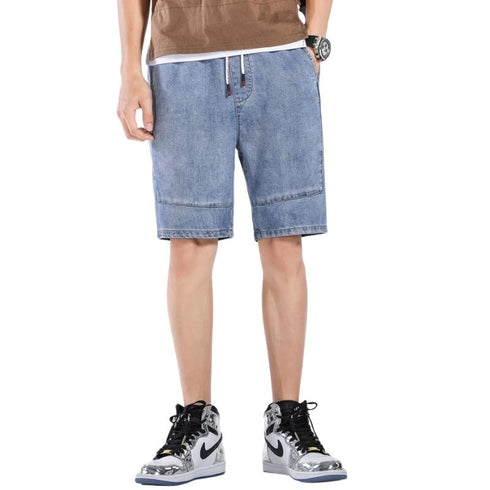 New Plus Size Breathable Mid Waist Men's Denim Shorts
