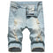 Basic Mid Waisted Men's Ripped Jeans Shorts Men's Jean Shorts