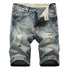 Mid Waist Men's Jean Shorts Casual Denim Shorts Ripped Jeans Shorts
