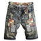 Men's Ripped Jeans Shorts Fashion Mid Waisted Men's Jean Shorts