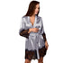 Women's Lace Long Sleeve Nightwear Satin Pajama Dress