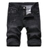 Men's Mid Rise Regular Denim Retro Ripped Stretchy Jeans Shorts