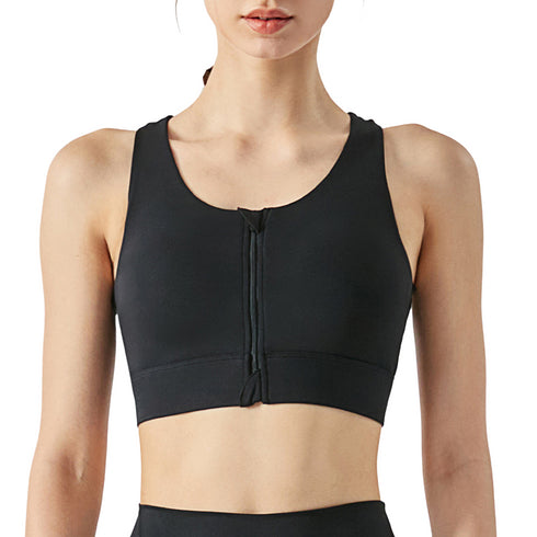Women's Zipper Running High Impact Support Bra