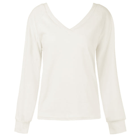 V Neck Top Sexy Backless Pullover T-shirt Women's Tops