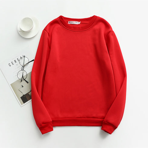 Warm Fleece-Lined Blank Unisex Plus Size Sweatshirt