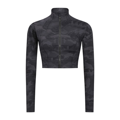 Warm Women's Athletic Crop Zipper Running Jacket