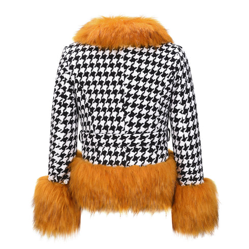 Western Stylish Plaid Women's Short Coat Outwear