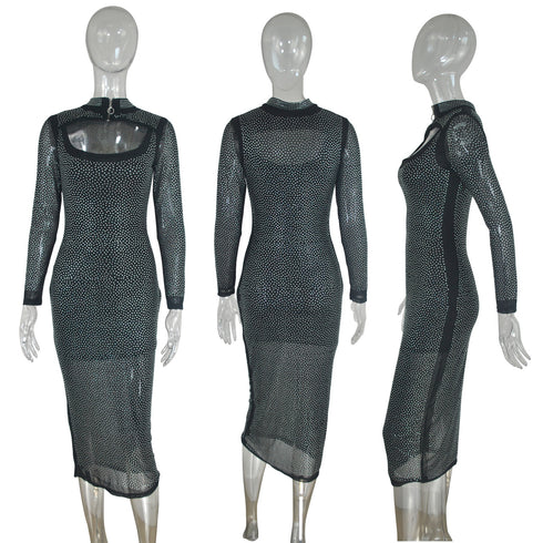 Western Stylish Plus Size Women's Long Sleeve Dress